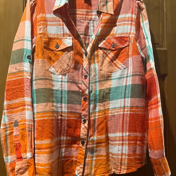 Natural Reflections button up, size large. Long sleeve with roll up option. - Picture 1 of 4